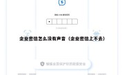 企业密信怎么没有声音（企业密信上不去）
