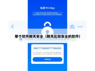那个软件聊天安全（聊天比较安全的软件）