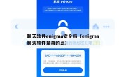 聊天软件enigma安全吗（enigma聊天软件是真的么）