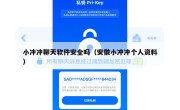 小冲冲聊天软件安全吗（安徽小冲冲个人资料）