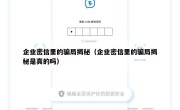 企业密信里的骗局揭秘（企业密信里的骗局揭秘是真的吗）