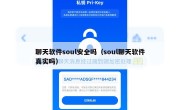 聊天软件soul安全吗（soul聊天软件真实吗）
