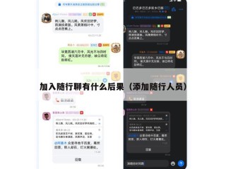 加入随行聊有什么后果（添加随行人员）