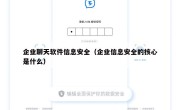 企业聊天软件信息安全（企业信息安全的核心是什么）