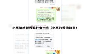 小王情感聊天软件安全吗（小王的爱情故事）