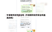 牛客聊天软件安全吗（牛客聊天软件安全吗是真的吗）