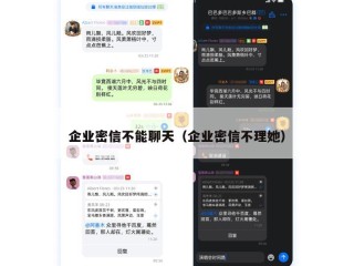 企业密信不能聊天（企业密信不理她）